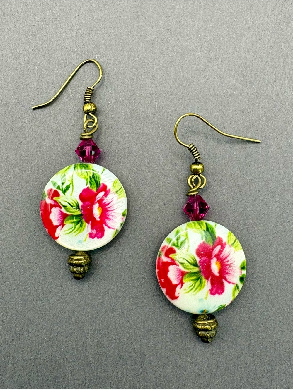 Handcrafted Pink Floral Drop Earrings - Women Jewelry